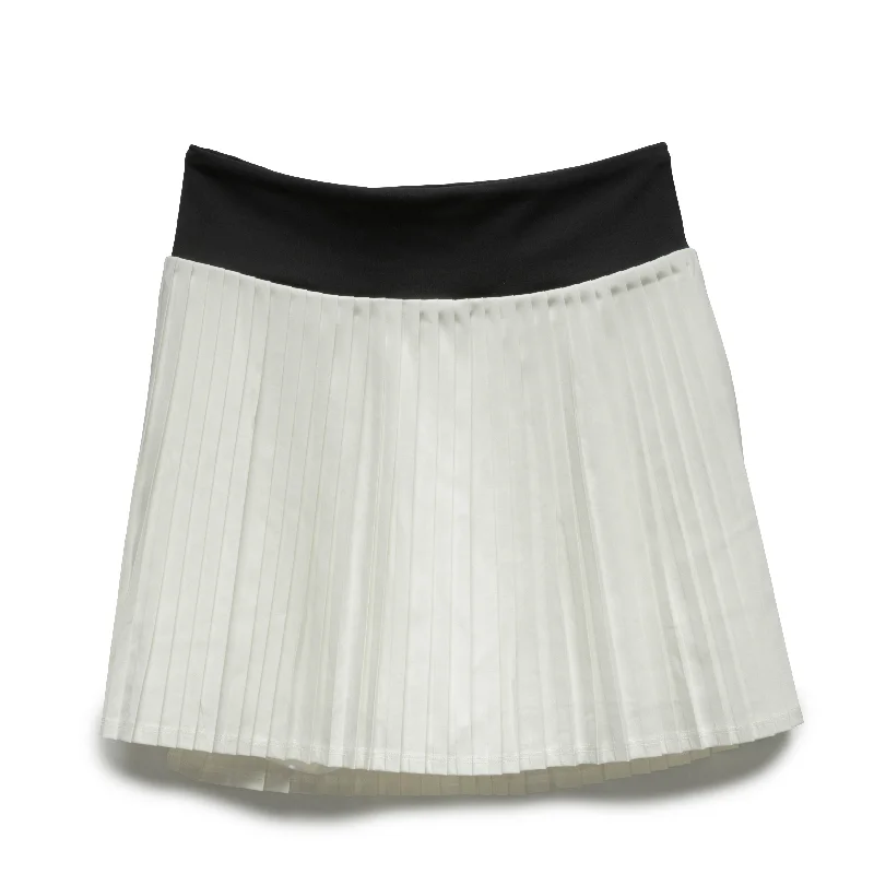 Radmor Hannah Pleated Skort - Snow White/Blue Graphite ribbed skirt waist