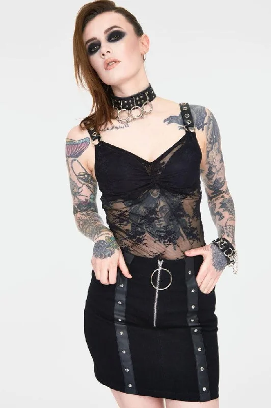Release Me Black Denim Skirt cashmere skirt fine