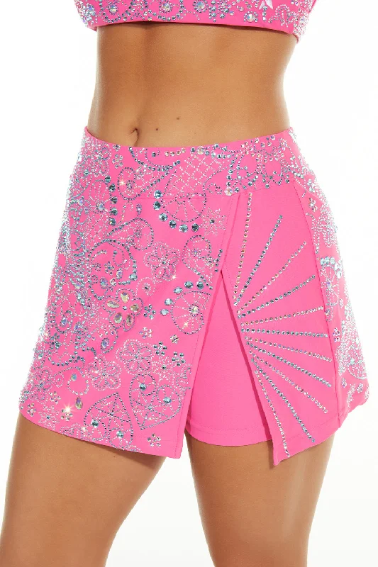Rose Burst Crystal Couture Skirt silk skirt lustrous