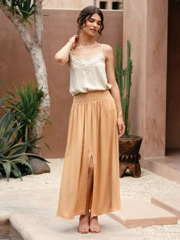 Samara Ecovero™ Skirt Camel high waist skirt