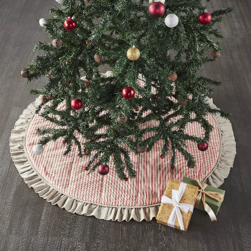 Sawyer Mill Red Ticking Stripe Christmas Tree Skirt 48 VHC Brands cashmere skirt soft