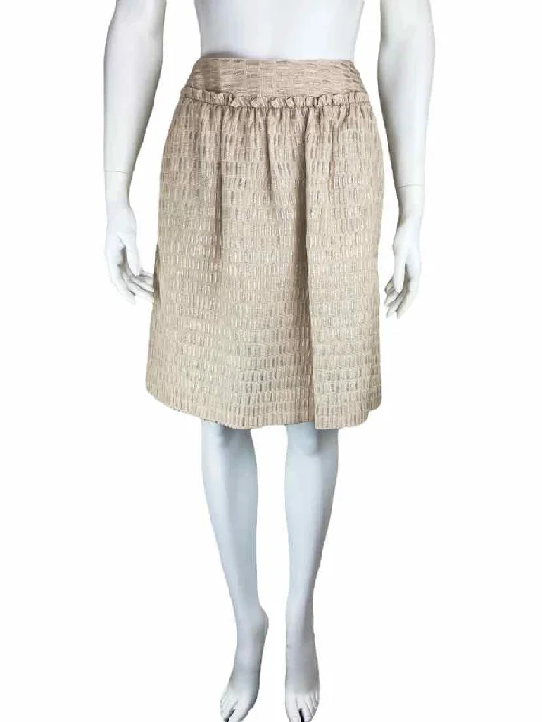 Talbots Women's Metallic Jacquard Skirt Gold Size 2P with Tags tiered skirt playful