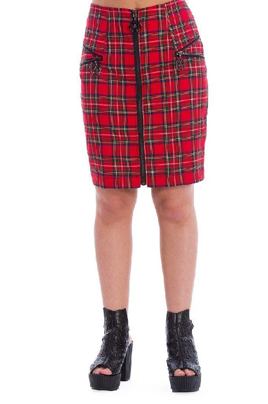 Tartan Zip Skirt cashmere skirt soft