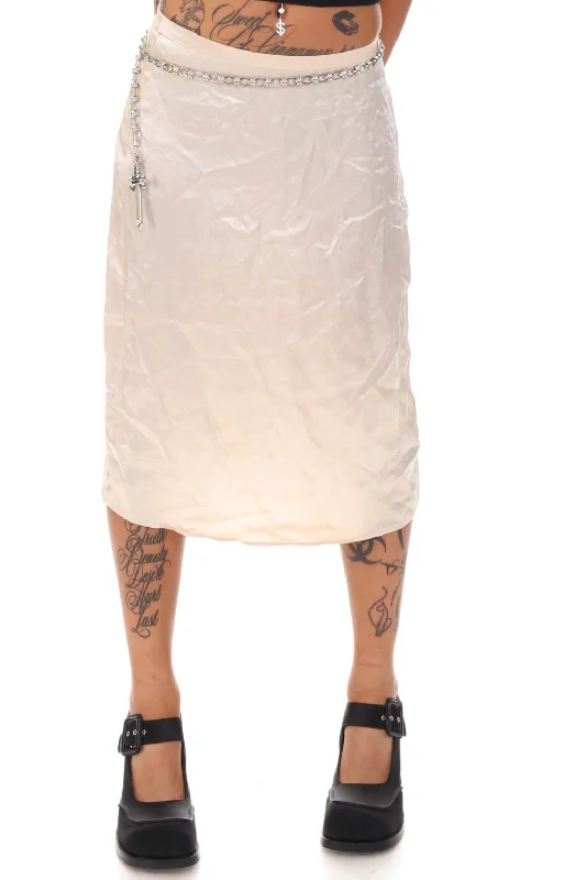 Not-Quite-Vintage Silk Slip Skirt - S/M leather skirt bold