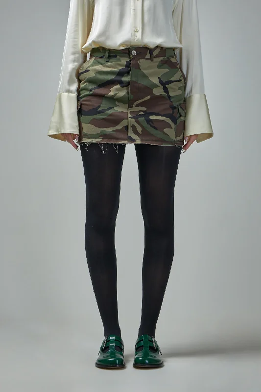 Cargo Camo Mini Skirt leather skirt refined