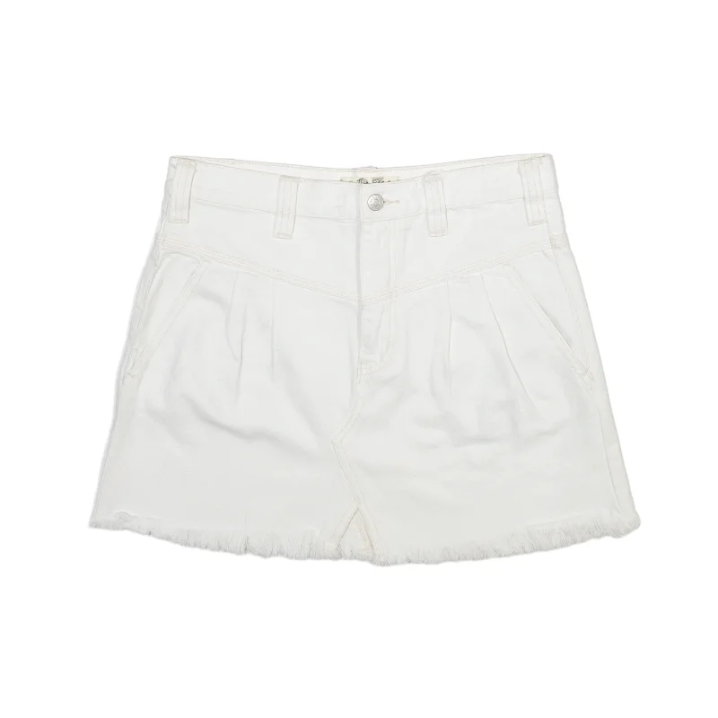 WE THE FREE Short Mini Skirt White Womens M asymmetrical skirt cut