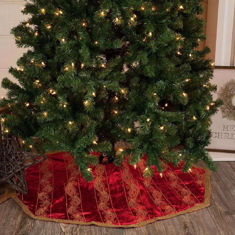 Yule Christmas Tree Skirt 48 VHC Brands silk skirt sleek